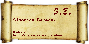 Simonics Benedek névjegykártya